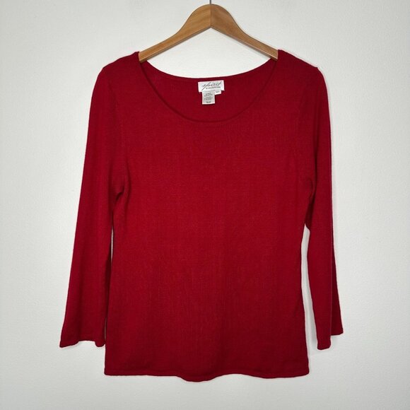 Spirit by Coldwater Creek Pullover Sweater Size M Red Silk Cashmere Blend - Picture 1 of 8